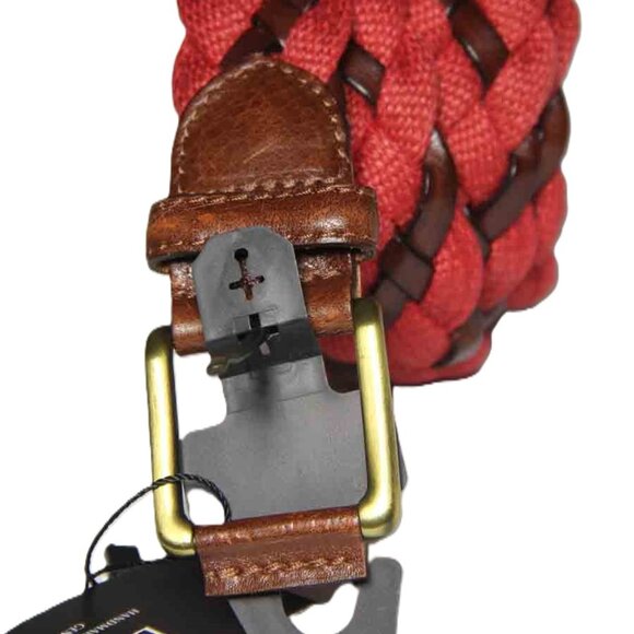 Dimoni Spain Leather and Fabric Braided Belt Handmade Men's Size 36 - Picture 2 of 3